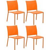 Chaise de jardin Bonbon pour enfant (Lot de 4) - Orange