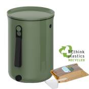 Composteur Bokashi en Plastique recyclé,vert, 9,6l+1