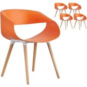 Compralo New - Lot de 4 Pieds de chaise Bois House Fold Polypropylène Bois Orange