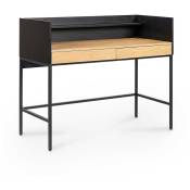 Deco In Paris - Bureau 2 tiroirs 1 étagère design industriel en bois et métal alice - bois clair