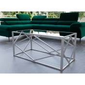 Deco In Paris - Table basse design en verre et métal rectangulaire elio - argenté