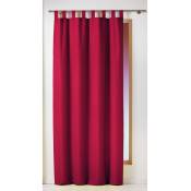 Douceur D'intérieur - Rideau a passants 140 x 260 cm polyester uni essentiel Rouge - Rouge