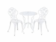 Ensemble de table et de chaises de jardin set de bistro fonte blanc helloshop26 03_0003735