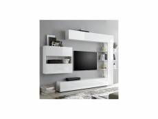 Ensemble meubles tv blanc laqué design fino