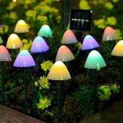 Ensoleille - 5 mètres 20 lumières Guirlande lumineuse solaire prise de terre guirlande lumineuse champignon
