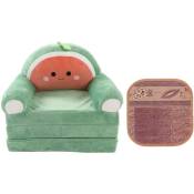 Eosnow - Dessin animé mignon pliable enfants canapé dossier fauteuil 2 en 1 pliable enfants canapé-lit pour salon chambre vert