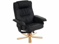 Fauteuil de télé m56, fauteuil de relaxation sans tabouret, similicuir ~ noir