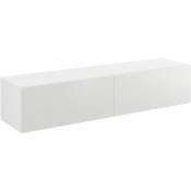 Helloshop26 - tagère murale design meuble support tv avec 2 tiroirs 140 cm blanc - Blanc