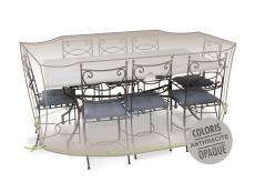 Housse de protection Cover Air pour table rectangulaire + 10 chaises - 290 x 130 x 70 cm - Jardiline