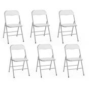 Idmarket - Lot de 6 chaises pliantes kity blanches en pu - Blanc