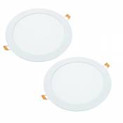 JANDEI – Pack 2 downlights LED 18W ronds, plats,