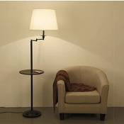 Lampe de plancher Moderne Simple Vertical table basse canapé lampadaire/Américain rural LED chambre chevet Iron art Luminaire/noir A+