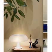 lampe de table champignon Lampe de table en polycarbonate Blanc，4 sources lumineuses LED gratuites