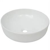 Lavabo ronde Céramique Blanc 41,5 x 13,5 cm Vidaxl