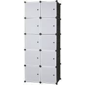 L&h-cfcahl - Armoire 10 étagères de rangement en cube empilables en plastique pour organisateur de cube Design Armoire de placard modulaire