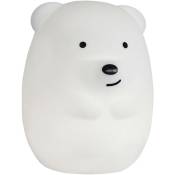 Lumisky - Veilleuse bébé ours sans fil touch led teddy Blanc Silicone H19CM - Blanc