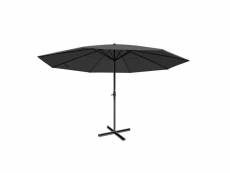 Parasol meran pro, parasol pour marché sans volants ø 5m polyester/alu 28 kg ~ anthracite sans socle