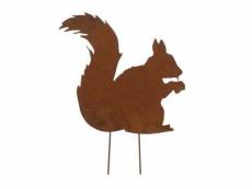 Paris prix - décoration de jardin "écureuil" 38cm marron rouille