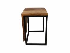 Petite table à fleurs - bois de teck/fer 35*35*50cm