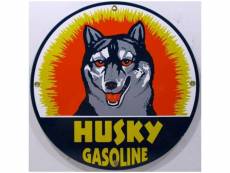 "plaque emaillée husky gasoline deco garage tole email