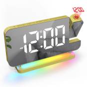 Réveil Horloge électronique led colorée avec veilleuse projection pour décoration de la maison Doré Hasaki