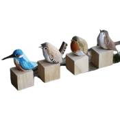Sculptures d'oiseaux en bois faites à la main ornement