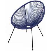 Sunnydays - Chaise de jardin fauteuil de jardin fauteuil en resine bleu marine 4 pieds d72cm h88cm - le cabana - Bleu Marine