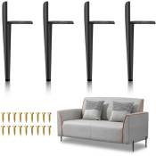 Swanew - Pieds de meuble Pieds de table en métal Fer Pieds de meuble Pieds d'armoire Pieds de socle-Noir mat-15cm
