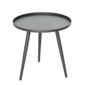 Table basse ronde semi gigogne - Anthracite - Ø 50 x 50 cm