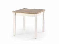 Table carrée bois et blanc avec rallonge salta 299