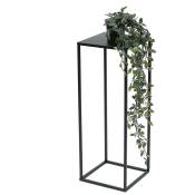 Table de fleurs en métal noir carrée de 60 cm, support