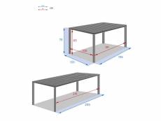 Table extensible rectangulaire en alu paradize graphite - 10-12 places - hespéride