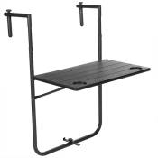 Table pliante rectangulaire pour balcon coloris noir 60x36 cm - Primematik