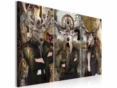 Tableau animal trio (3 parts) brown taille 90 x 60