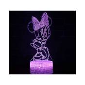 Veilleuse Lampe illusion Minnie Mouse 3D led veilleuse