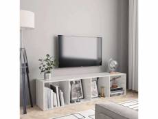 Vidaxl bibliothèque|meuble tv blanc brillant 143 x 30 x 36 cm 800267