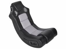 Vidaxl fauteuil à bascule enceinte en cuir synthétique noir gris 241960