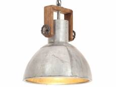 Vidaxl lampe suspendue industrielle 25 w argenté rond 30 cm e27 320530