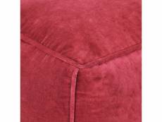 Vidaxl pouf velours de coton 40 x 40 x 40 cm rouge 284031