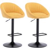 Wahson Office Chairs - Chaise de bar Lot de 2 Tabouret de Bar avec Repose-Pieds Chaise Haute Cuisine Réglable pour Bar, en Tissu, Jaune