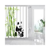 1 pc Panda Bambou Tissu Rideau De Douche Tissu Salle De Bains Décor, 180180 cm
