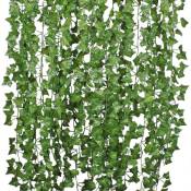 12 brins feuilles de lierre artificielles plantes vignes