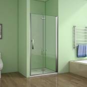Aica Sanitaire - Porte de douche 110x185cm porte de douche pivotante et pliante verre anticalcaire