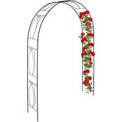 Arche à rosiers en métal, portail de jardin, HxLxP : 233 x 172 x 35 cm, rétro, tuteur plantes grimpantes, noir - Relaxdays
