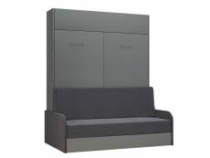 Armoire lit escamotable dynamo sofa gris mat canapé