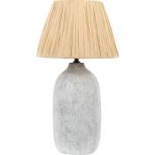 Beliani - Lampe de Chevet en Céramique Grise 56 cm avec Abat-Jour en Papier Design Matilde