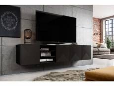 Bobochic meuble tv suspendu 200 cm alice avec niches noir