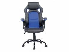Chaise de bureau gamer noir-bleu - jogo - l 66 x l