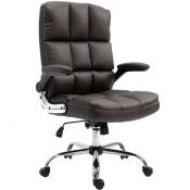 Chaise de bureau HW C-J21, chaise de direction chaise pivotante chaise de bureau, - similicuir brun