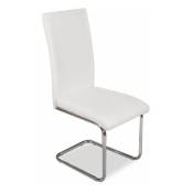 Chaise de salon tapissée en simili cuir blanc 43 cm (largeur) x 102 cm (hauteur) x 49 cm (profondeur)